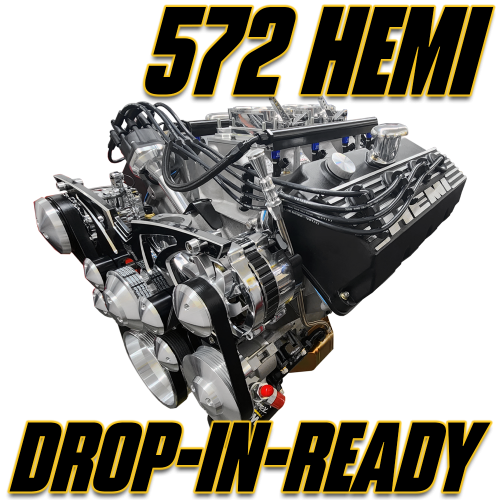 Mopar Big Block Engines - Mopar 572 Hemi Drop-in-Ready Engines (Complete with Pulleys)